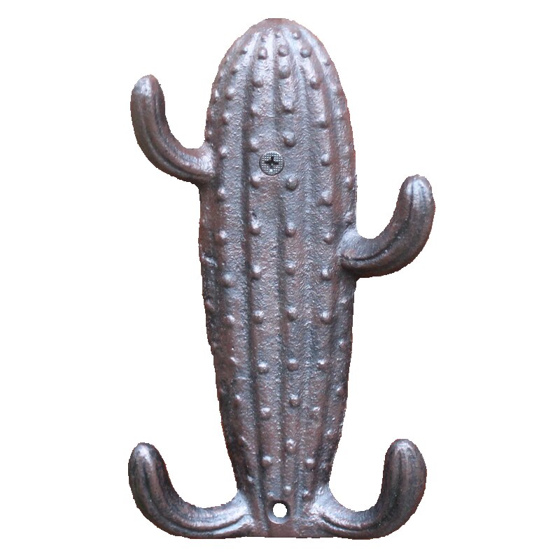 Vintage Cactus en fonte crochet mural avec 4 cintres ferme maison Accents rustique maison jardin mur décoratif en métal crochets muraux