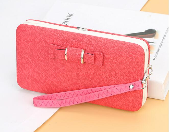 Fran tui koreaanse versie dames portemonnee lange telefoontas, vlinderdas lunchbox, dames portemonnee k