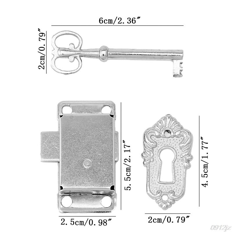 Cerradura clásica de aleación para cajón de armario, cerradura de puerta de alacena con llave para Interior, estilo antiguo, , Dls
