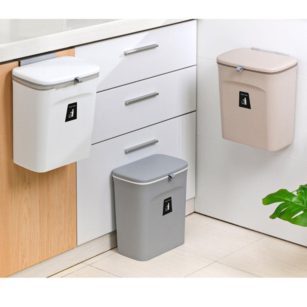 Kitchen Trash Can Kitchen Waste Bin Kitchen Garbage Cans Recycle Rubbish Bin Cabinet Hanging Trash Can With Non-marking Sticker