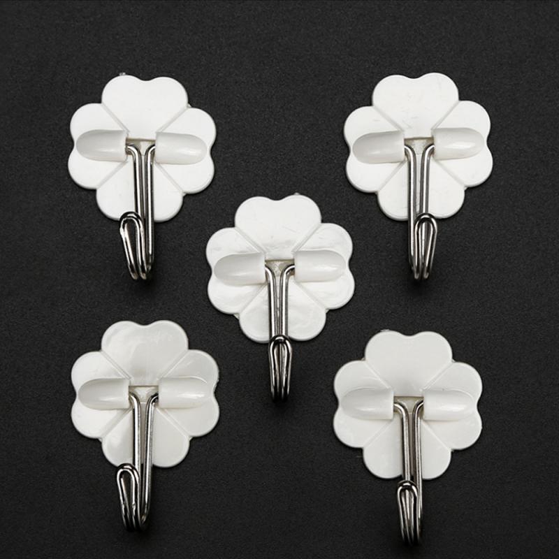 20pc Self Adhesive Wall Hooks Family Robe Hanging Hook Hat Bag Robe Hats Bag Key Wall Hanger Seamless Multi-Purpose Hook