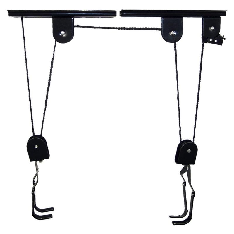 Strong Bike Bicycle Lift Ceiling Mounted Hoist Storage Garage Hanger Pulley Rack Metal Lift Assemblies ciclismo bicicleta