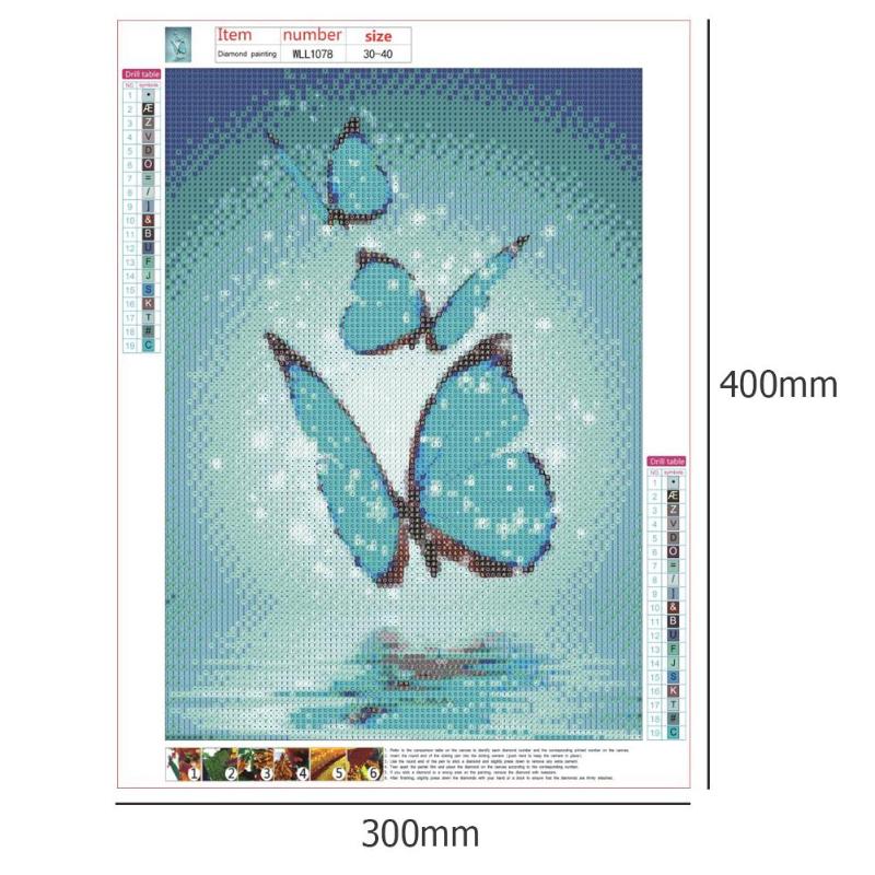 5D DIY Full Drill Diamond Painting Guardian Angel Butterfly Cross Stitch Needlework Kit Home Decor Oxidation Resistance 40*30cm