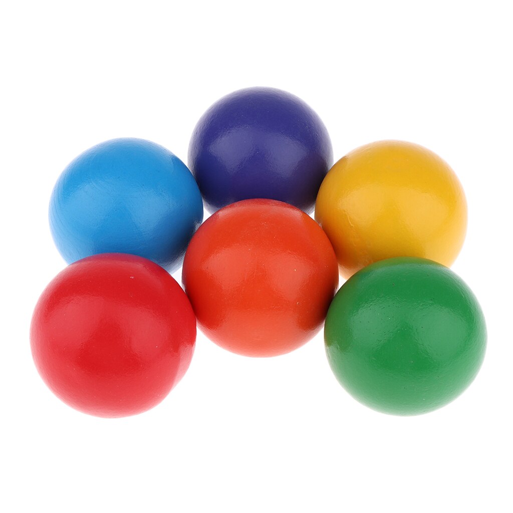 6 x wooden balls rainbow, rainbow balls, children educational educational wooden