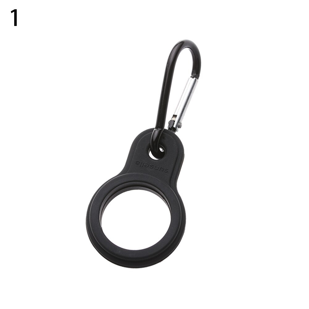 Sports Outdoor Kettle Buckle Carabiner Water Bottle Holder Camping Hiking Aluminum Rubber Buckle Hook: black1