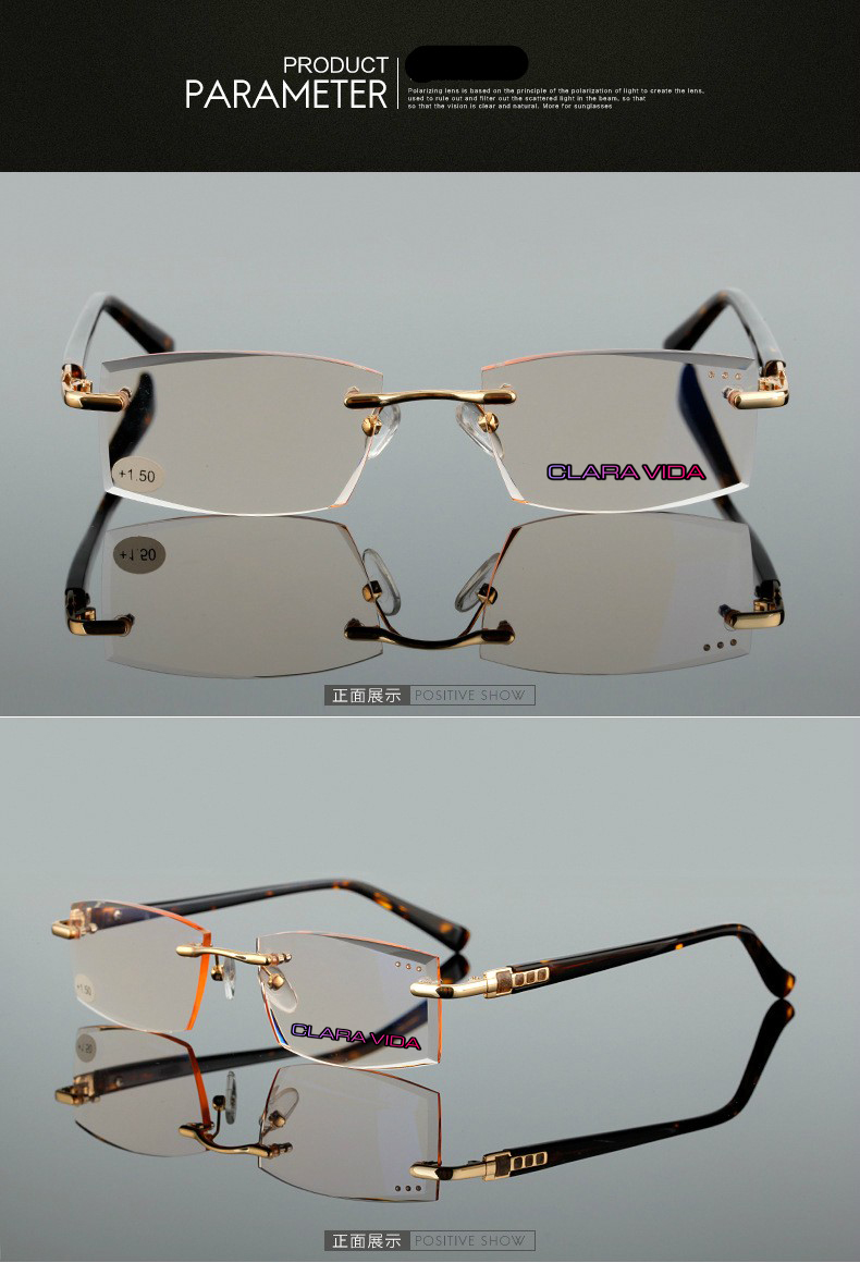 CLARAVIDA Royal Luxury Men women unisex diamond cutted stylerish commercial dignity special reading glasses+1 +1.5 +2 +2.5 +3