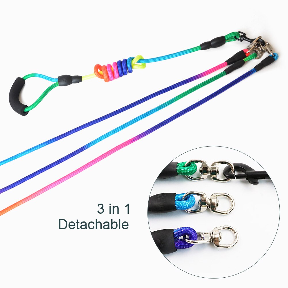 Nylon Band Abnehmbare Hund Leine Für Drei Hunde Doppel Hund Leinen Runde Seil gehen Für Welpen Kleiner Hund Chihuahua Pitbull