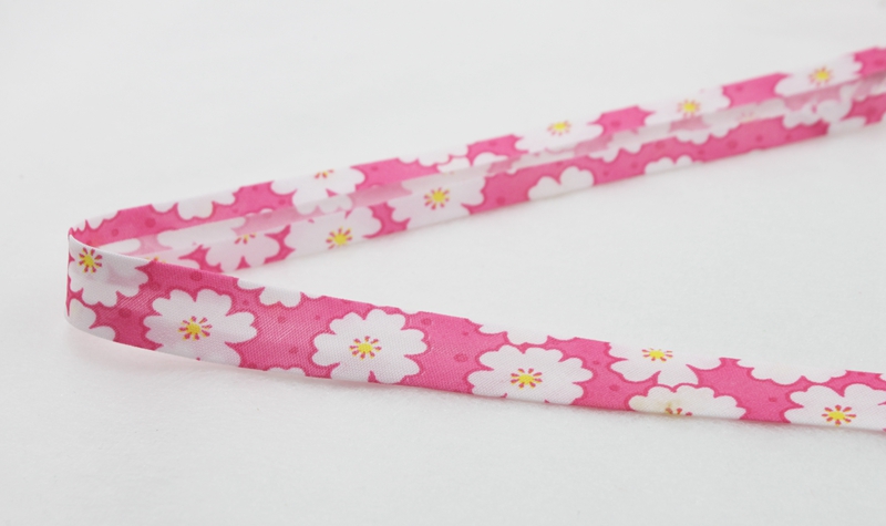 Polyester 3/4 "(20mm) bloemenprint Satijn Bias Tape Biais Voor DIY Kledingstuk Naaien En Trimmen 25 yard/roll