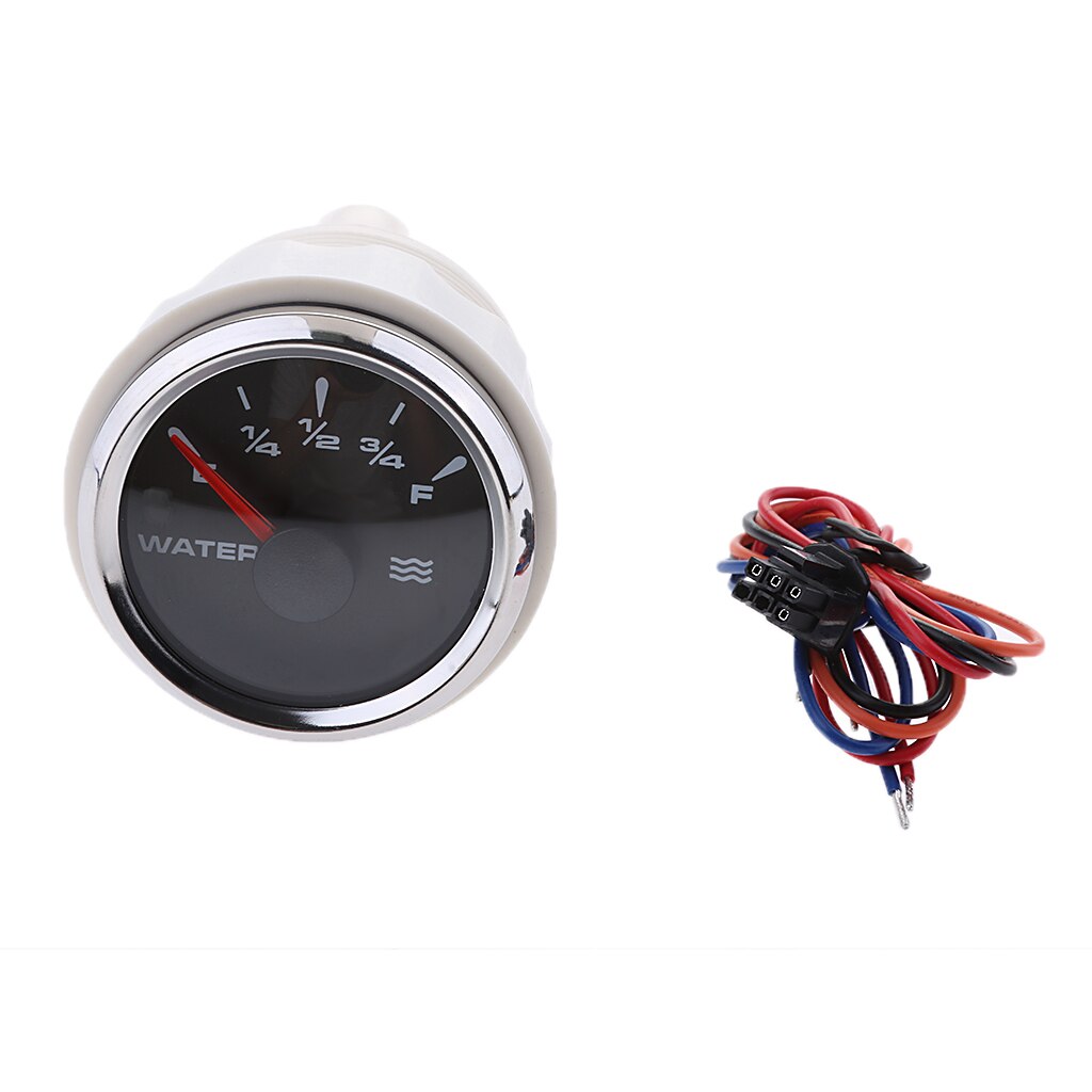 Marine Boat RV Caravans Chrome Water Tank Level Gauge Meter 9-32V 52mm/2"