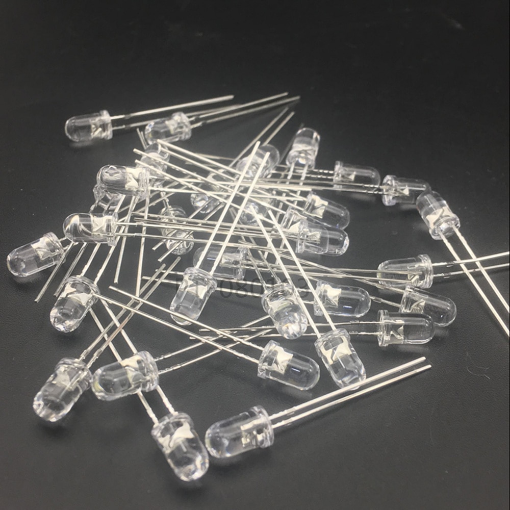 100 pcs 5mm Ultraviolet 395nm 400nm UV LED Diode Light Emitting Lamp 5mm UVLED (Ultra Violet Paars 5mm Ronde Water Clear Lens)