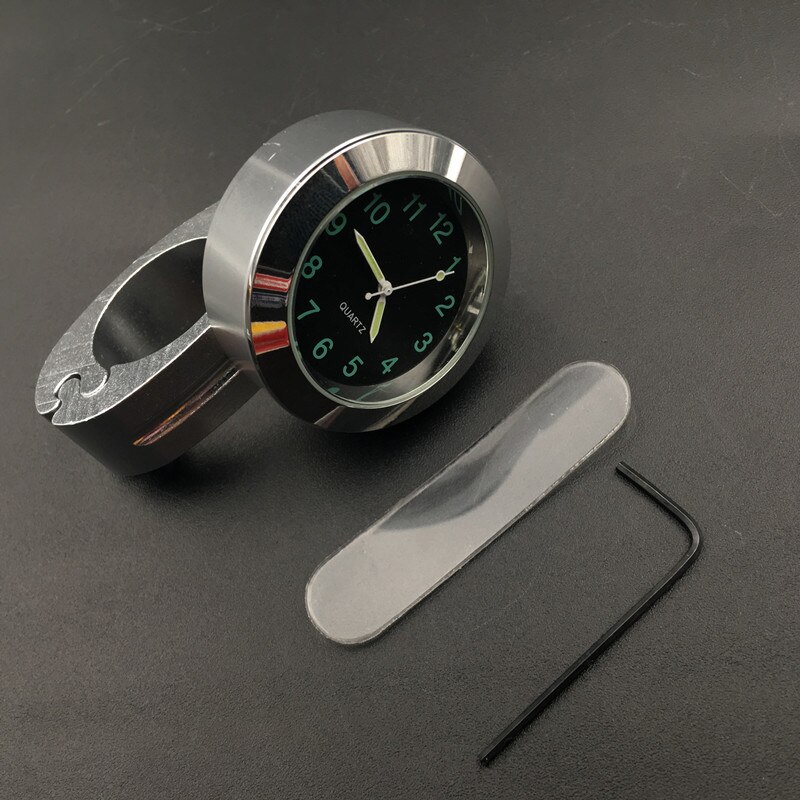 Durable Stainless Steel Refit Waterproof Shockproof Buckle Motorcycle and Bike Handlebar Mount Clock Watch: Silver