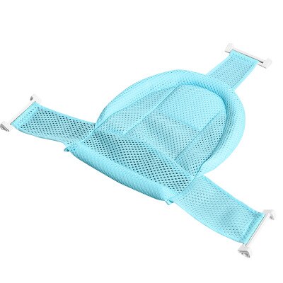 Red de baño para bebés recién nacido bañera bolsillo de red antideslizante alfombra de baño Baño neto bebé ducha rack puede sentarse y mentira suspendido 3D mat: Grid blue