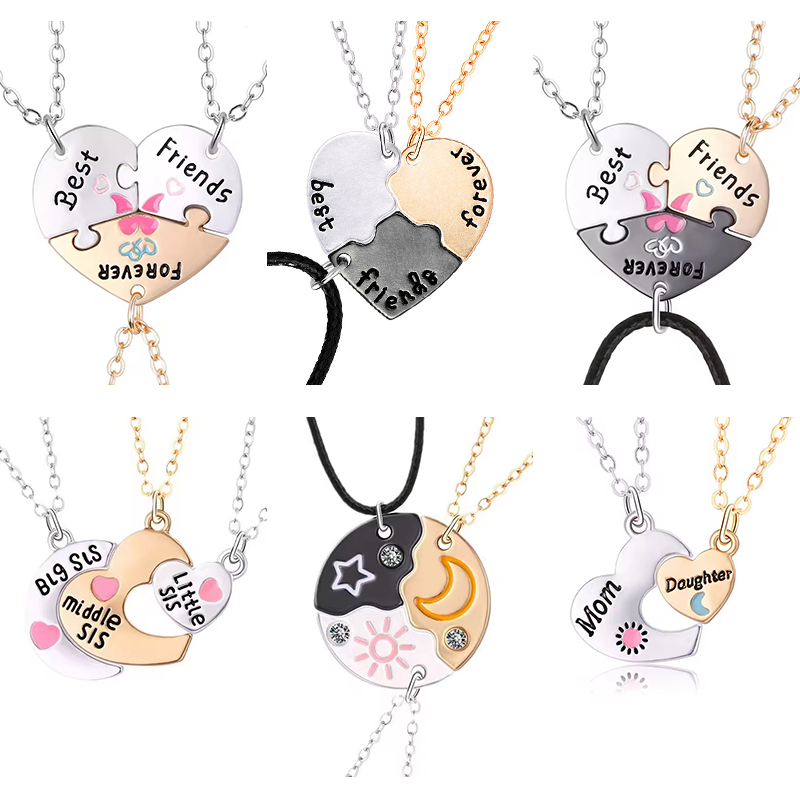 2/3 Uds. Collares de amistad para mujeres y niñas Kawaii mejores amigos mamá hija colgante cadena BFF accesorios de joyería 2025