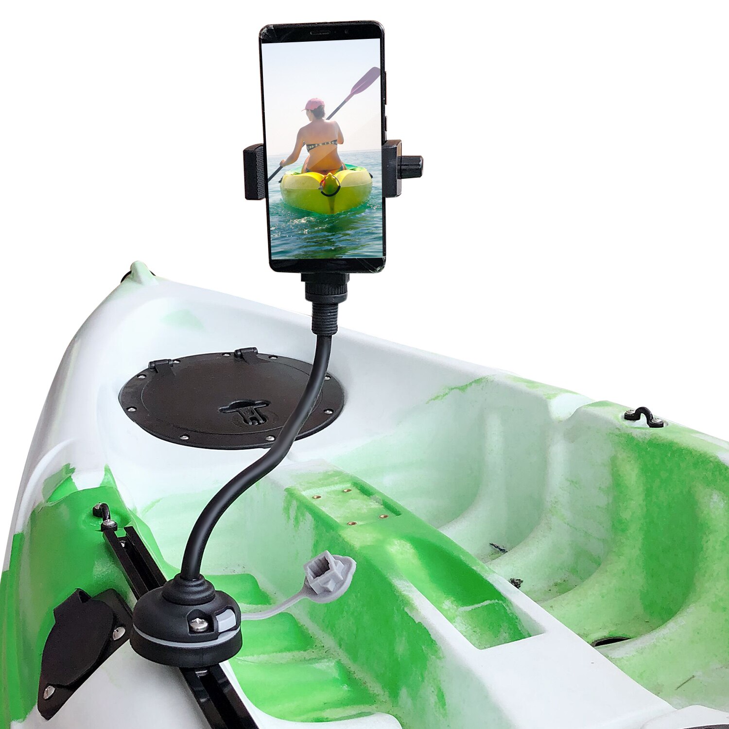Kayak Phone Mount Universal Boat Bracket Canoe Camera Mount Holder with Flexible Long Arm Kayak Accessories
