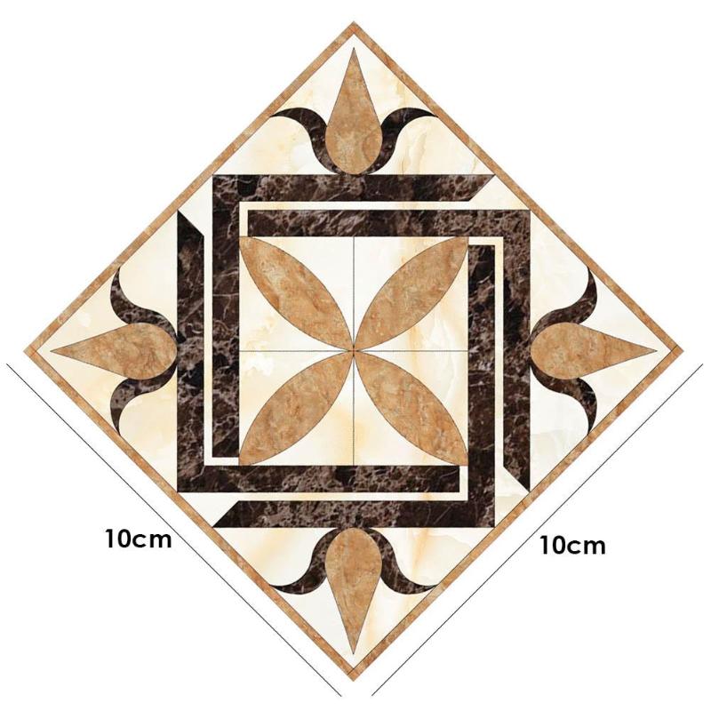 10 Uds. Suelo azulejo Diagonal pared pegatina Vintage patrón cocina cartel resistente al desgaste arte murales accesorios decorativos: H