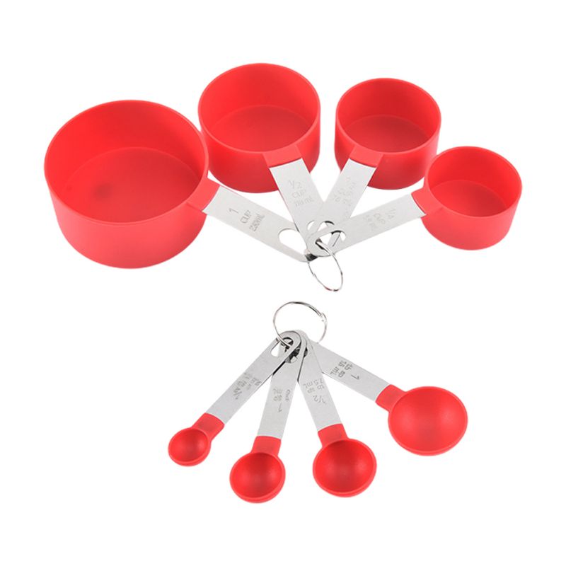 4Pcs/8pcs Multi Purpose Spoons Measuring Cup Baking Accessories Stainless Steel Plastic Handle Measure Tool Kitchen Gadgets #1: K