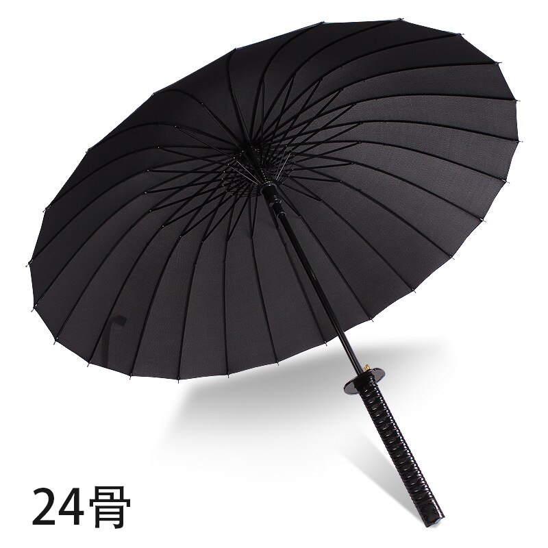 Japanse Samurai Zwaard Lange Handvat Paraplu Zonnebrandcrème Waterdichte Paraplu Semi-Automatische Paraplu 8-24K Sterke Winddicht Umbre: 24k black