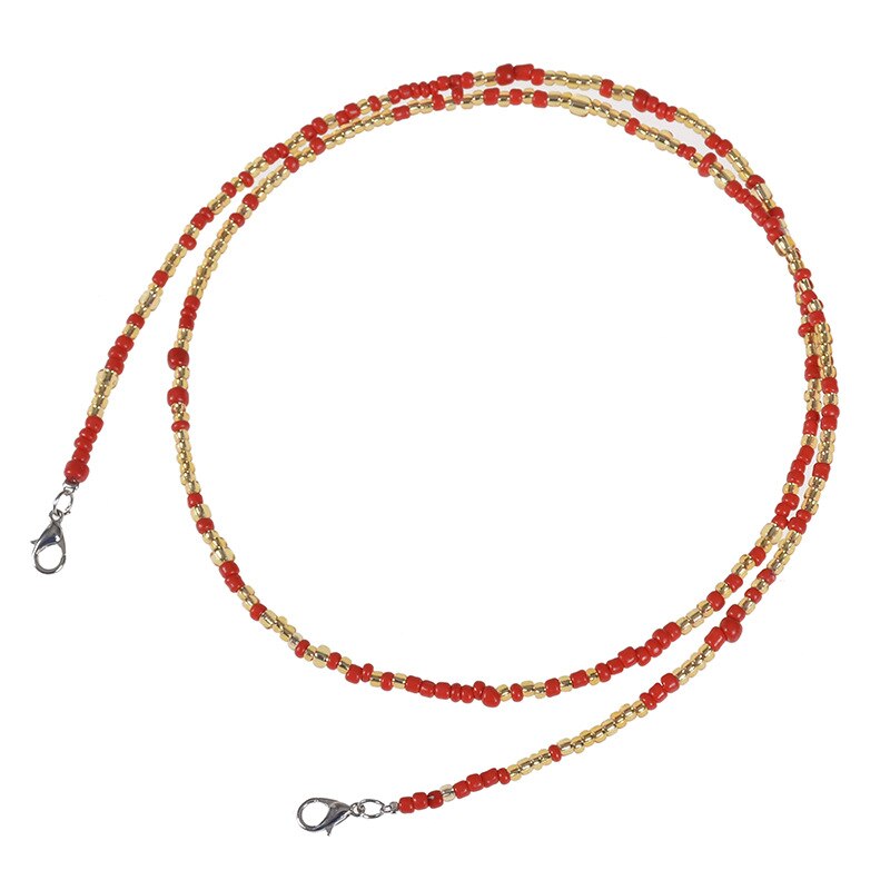 10 stuks regenboogkleurige masker glazen bedel kralen lanyard handgemaakte nek anti-dropping & lost dubbele gesp unisex ketting sieraden