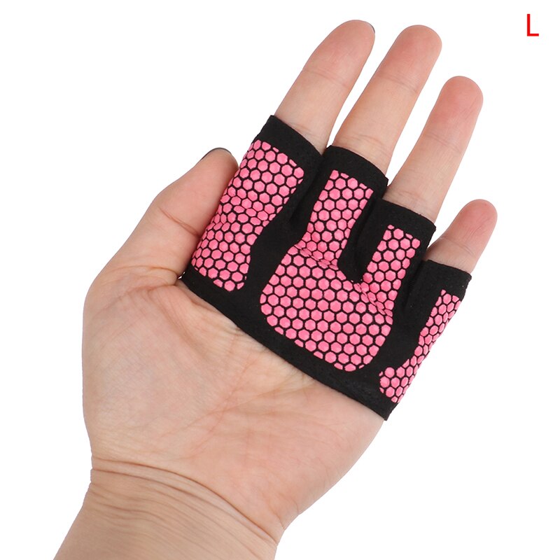 Guantes de medio dedo para Fitness para hombre y mujer, para Crossfit, entrenamiento, gimnasio, levantamiento de pesas de potencia, culturismo, Protector de manos: Rojo