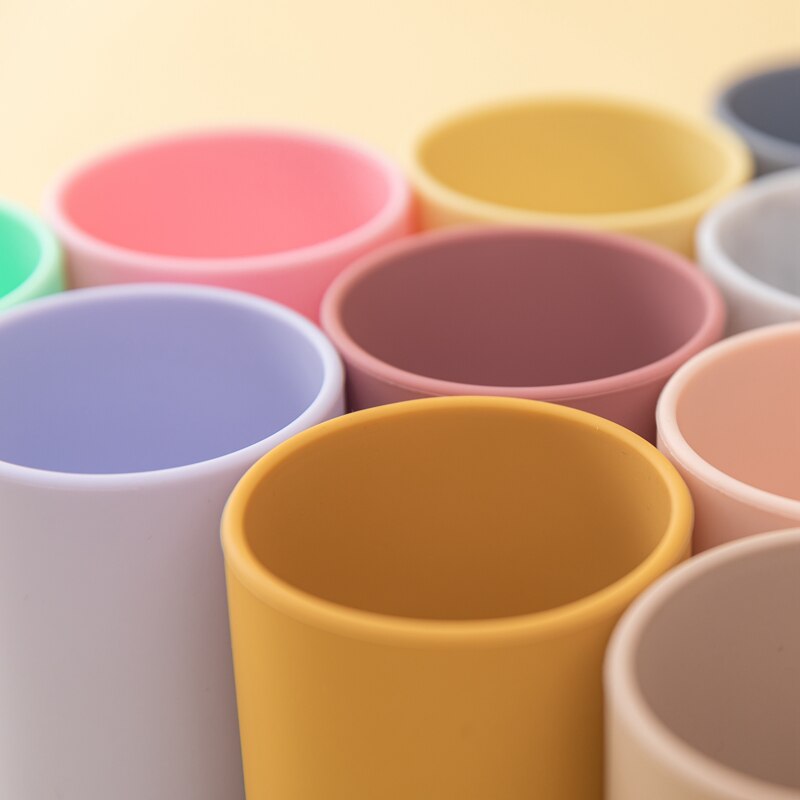 10 Kleuren Baby Leren Drinken Cup Baby Drinken Training Water Siliconen Cup Bpa Gratis Food Grade Hittebestendige siliconen Cups