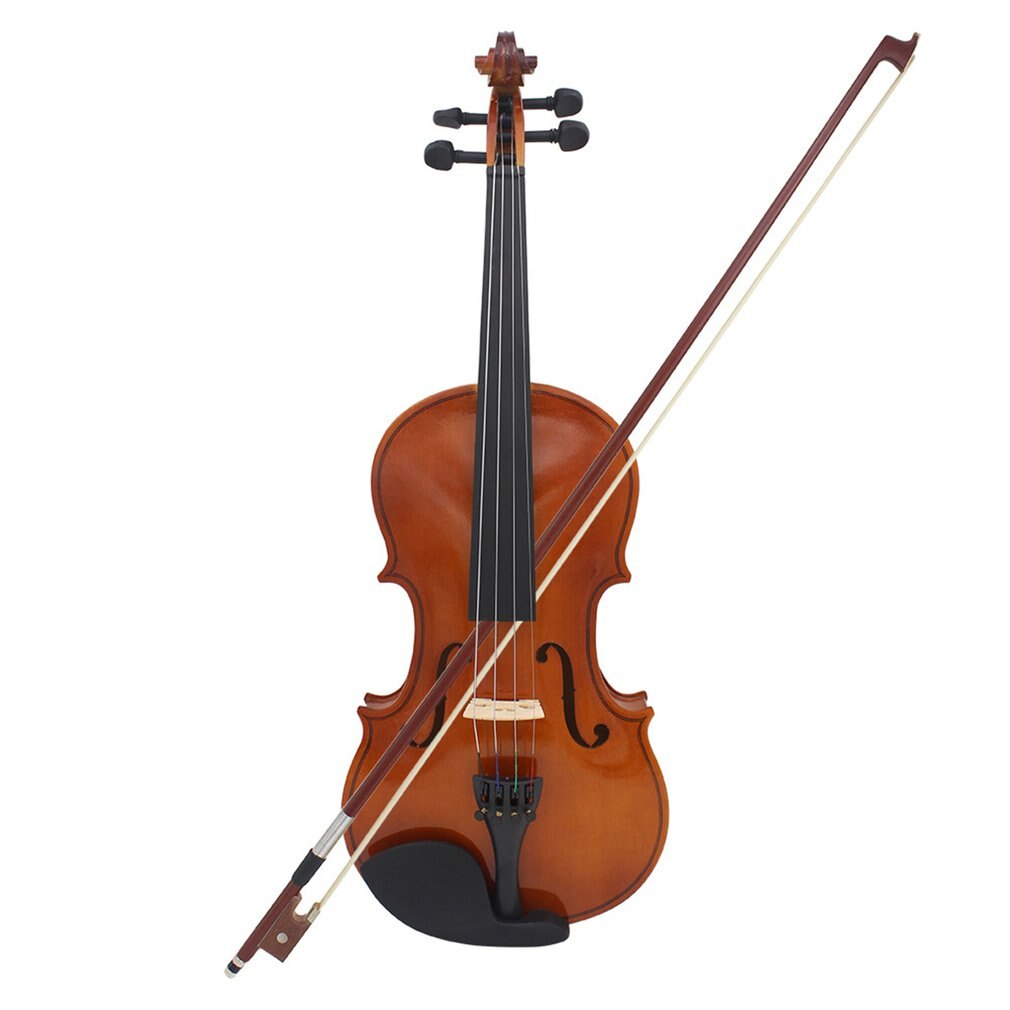 Full Size 4/4 Violin Natural Acoustic Solid Wood Violin Fiddle For Beginner With Case Rosin Solid Wood Violin