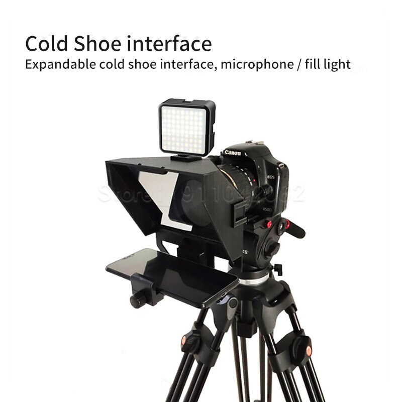 Mini Portable Teleprompter Mobile DSLR Prompting Inscriber Interview Prompter Reader for Phone and DSLR Recording