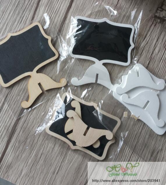 40 Stks/partij Twee-Kleur Rand Mini Schoolbord Decoratie Bruiloft Bericht Schoolbord