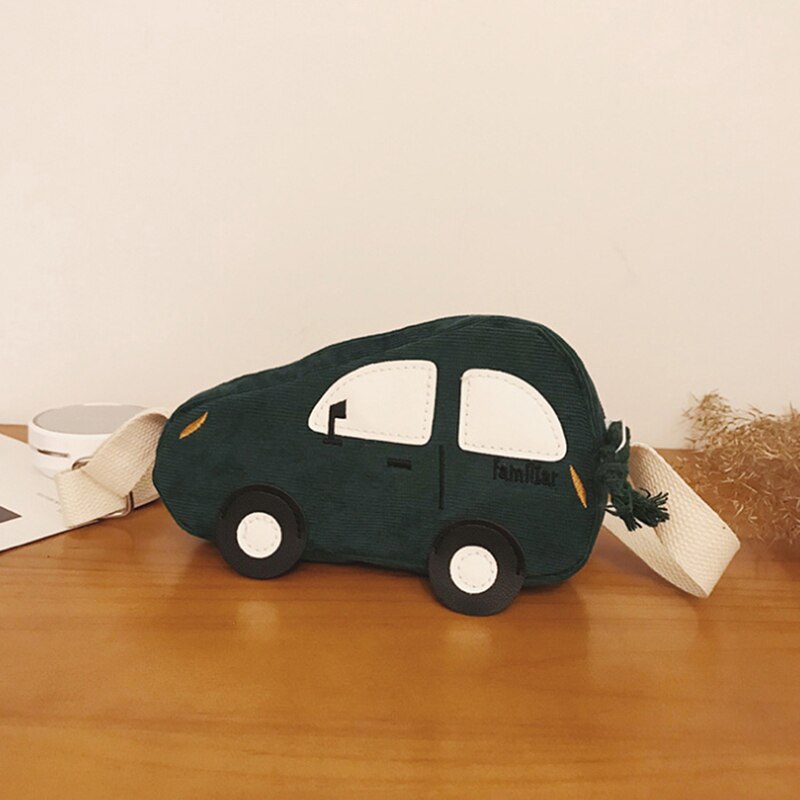 Mini bolsos cruzados a la para niños y niñas, bandoleras en forma de coche con bonitos dibujos animados,