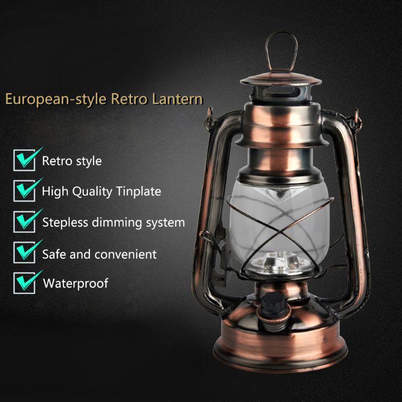 årgang ledet lampe lanterne energibesparende håndholdt lommelykt med hengekrok til utendørs camping