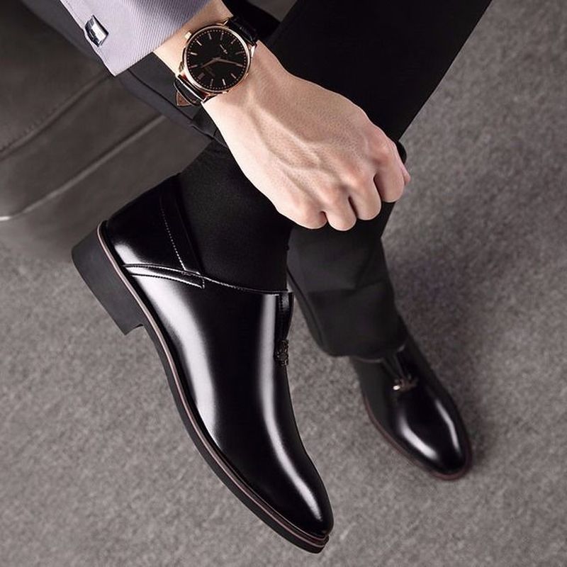 ACEBUY2 Men White Dress Shoes Men's Shoes Spring Breathable British Business Dress Shoes
