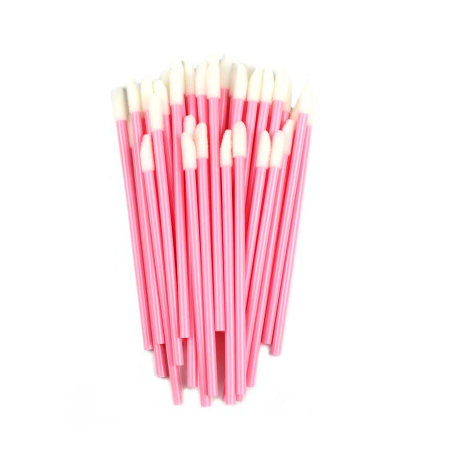 50/100 Pcs Disposable Lip Brushes synthetic Hairbrush full size Lipsticks Lipbrush Make up Brushes Cosmetic Makeup Tools: Pink / 50PCS