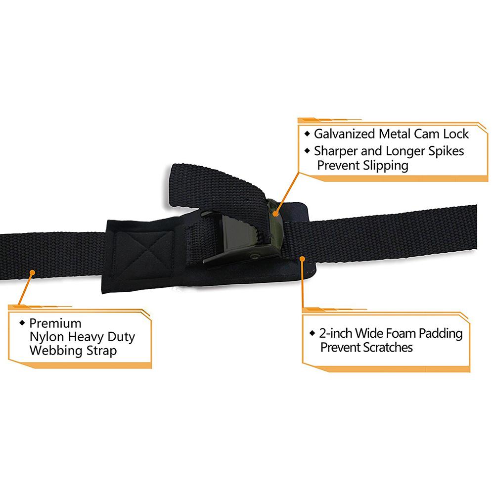 1 Pair Tie Down Strap Padded Cam Lock Buckle Cargo Rack Belt For Kayak Surfboard And Motorcycle