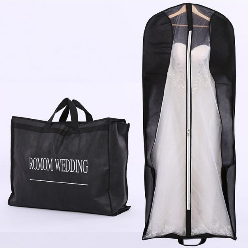 Bryllup støvdæksel foldbar bærbar dobbeltbrug kjole opbevaringspose brugerdefineret udskrivning  je003
