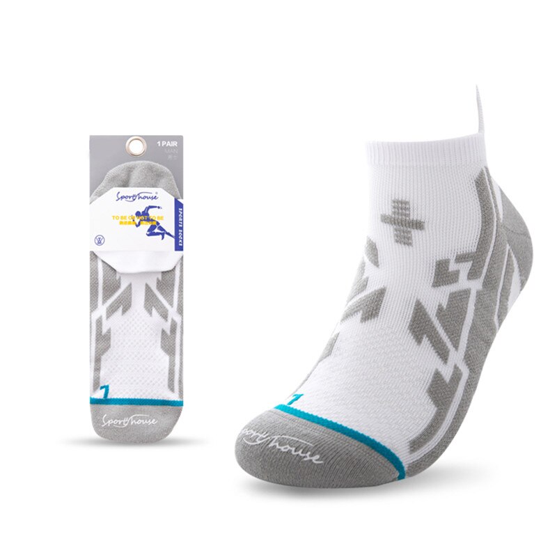 2pary mężczyźni bawełniane skarpety oddychające antypoślizgowe letnie profesjonalne bieganie kompresji maraton skarpety amortyzacja 2021 nowy: biały