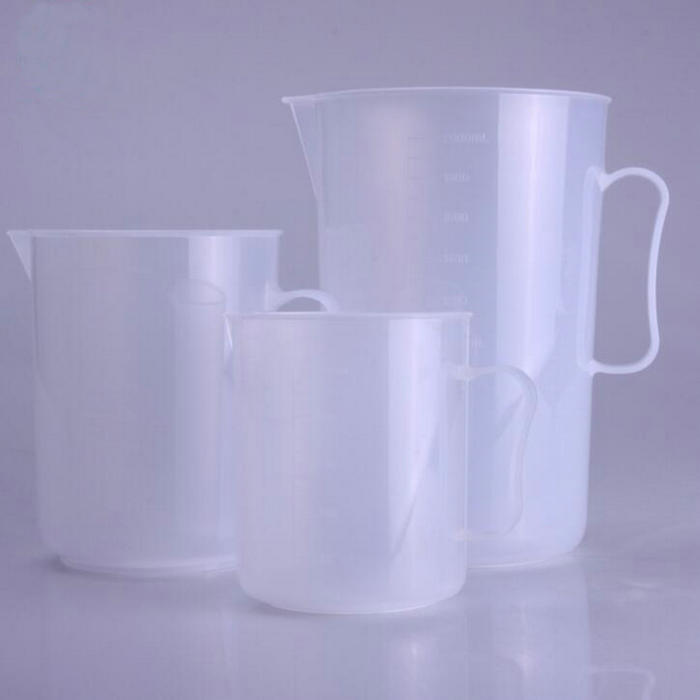 1pcs 2pcs 250ml to 5000ml Plastic beaker with scale Clear White Plastic Measuring Cup with handle Beaker for Lab Kitchen