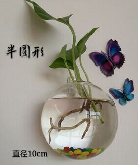 Aquarium en acrylique Transparent, bol mural, fournitures de décoration pour la maison, pour animaux de compagnie: 10X10CM