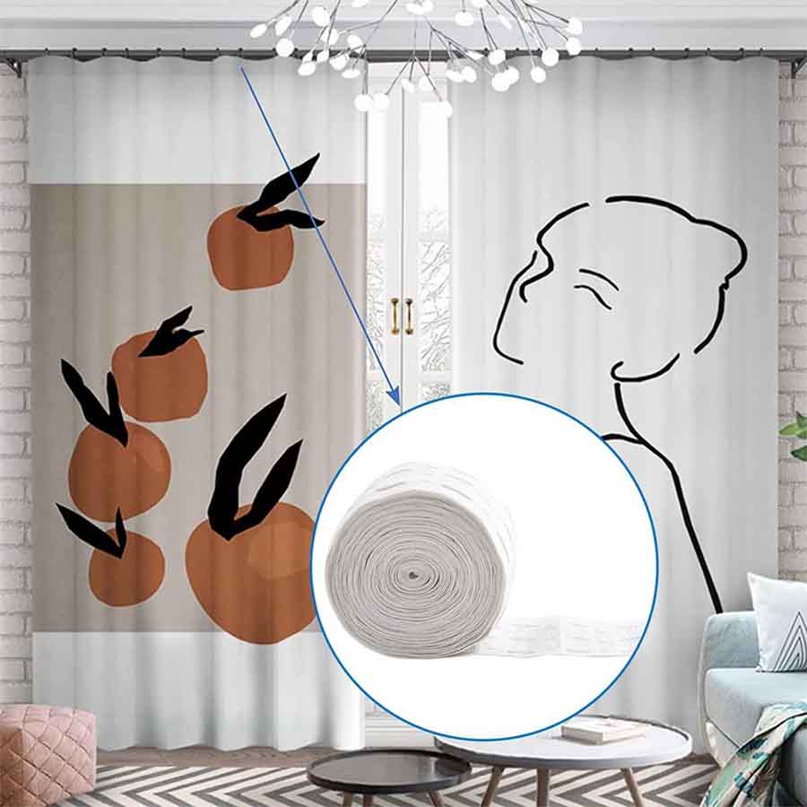 10 metros/10.9 jardas fita de cabeceira de cortina plissada fita de cabeçalho de cortina destacável para cortinas de luz cortina de janela cortina de porta