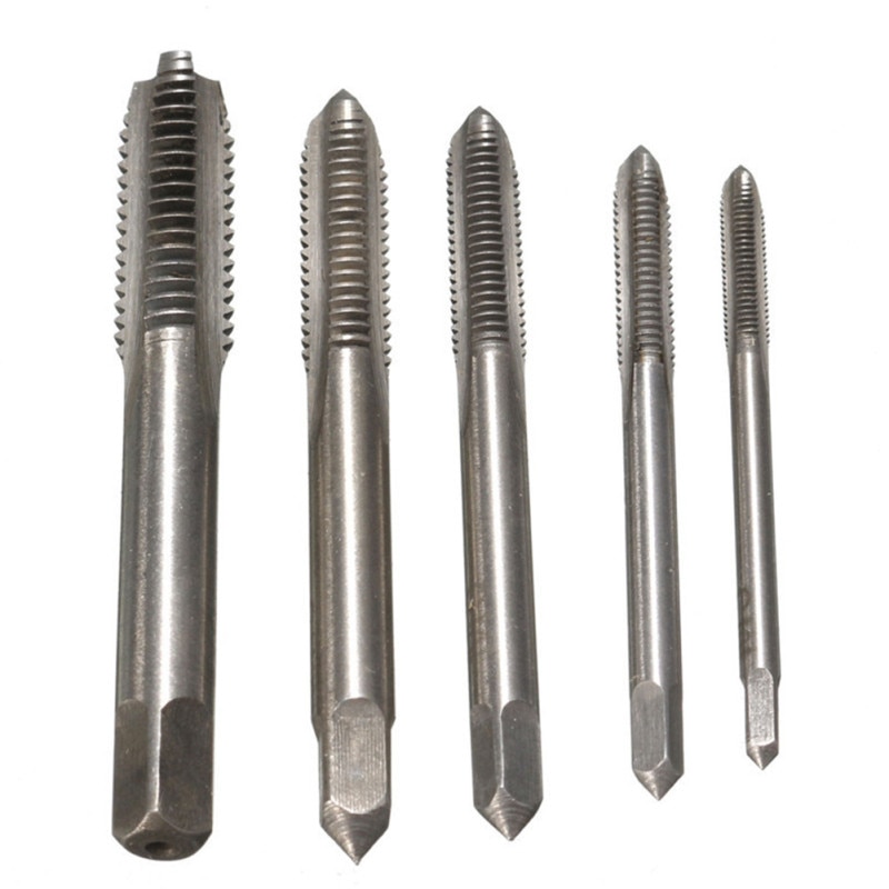 5 st hss maskin skruvgänga metrisk plugg skruv kranar 3mm 4mm 5mm 6mm 8mm m3-m8 set kit skruv gäng kran borr  m3 m4 m5 m6 m8