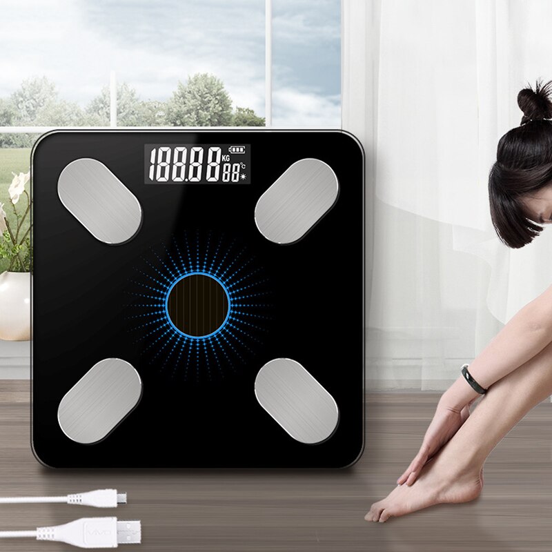 Kroppsskala gulv vitenskapelig smart elektronisk ledet digital vekt badevekt balanse bluetooth app android ios