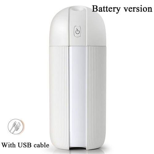 ESR Car Air Humidifier Mini USB Portable Diffuser Wireless Car Humidifier 280ml Nano Spray Mute Clean Air Care for Auto Home: Battery-White