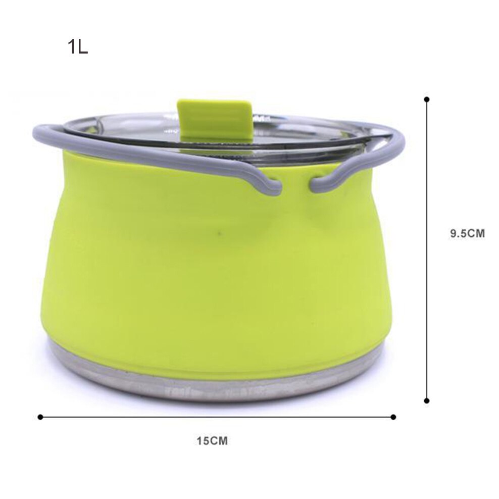 Silicone Folding Boiling Kettle Portable Camping Kettle Outdoor Compressible Folding Pot Travel Silicone Boiling Water Pot