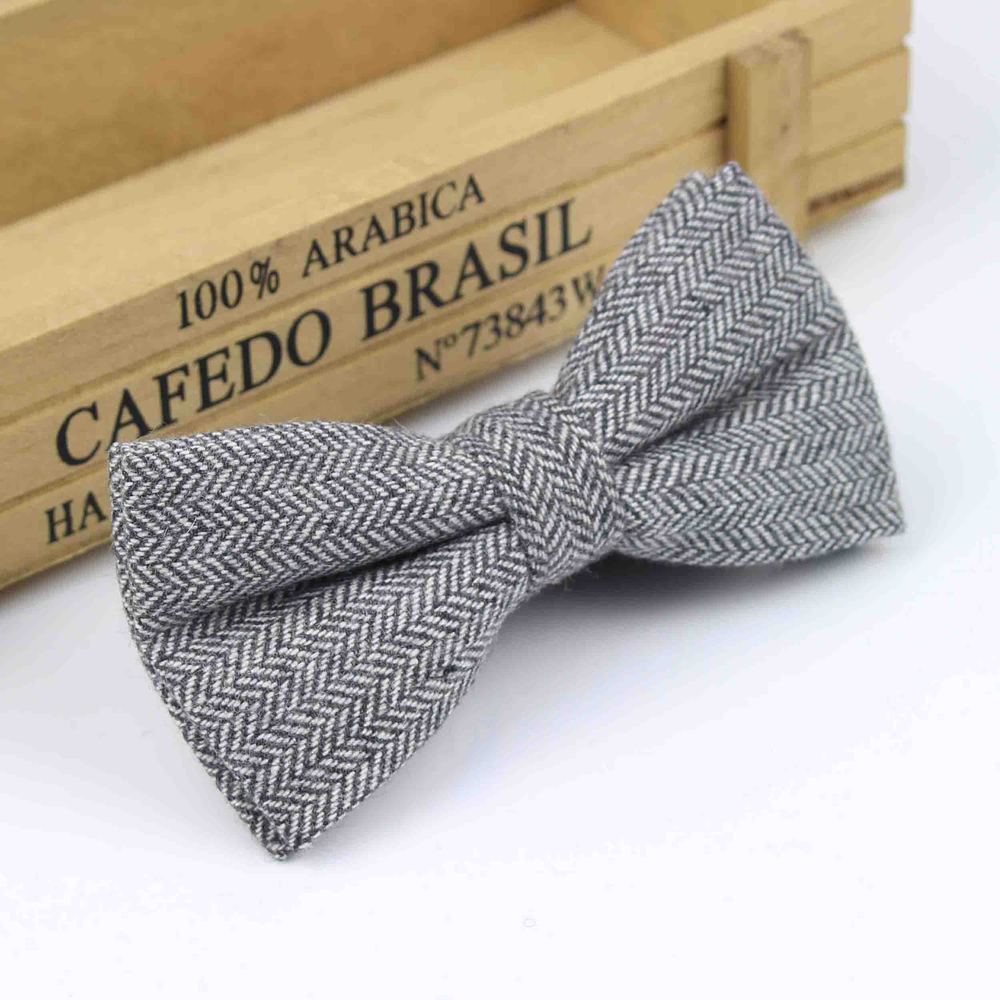Overlegen klassisk formell ull bomull sløyfe gravata flere farger houndstooth mønster slips herre luksus slips tweed sløyfe: 15