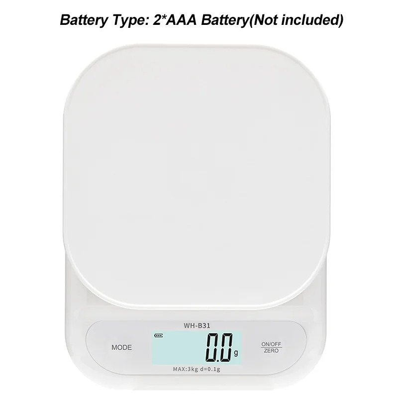 LCD Digital Kitchen Scale 3kg/7kg Food Scale Battery/USB Charging Electronic Balance Measuring Grams Scales For Cooking Baking: LIGHT BLUE / 10Kg