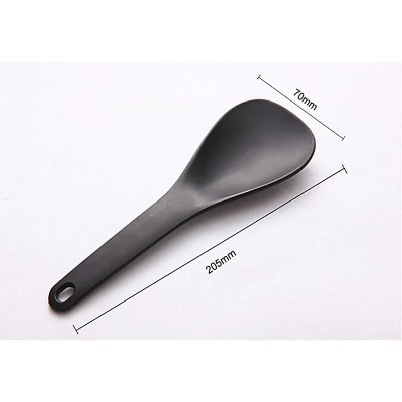 Plastic Non-Stick Rice Spoon Long Cooking Rice Spatula Scoop Black White Hangable Soup Spoon Kitchen Utensil Tableware