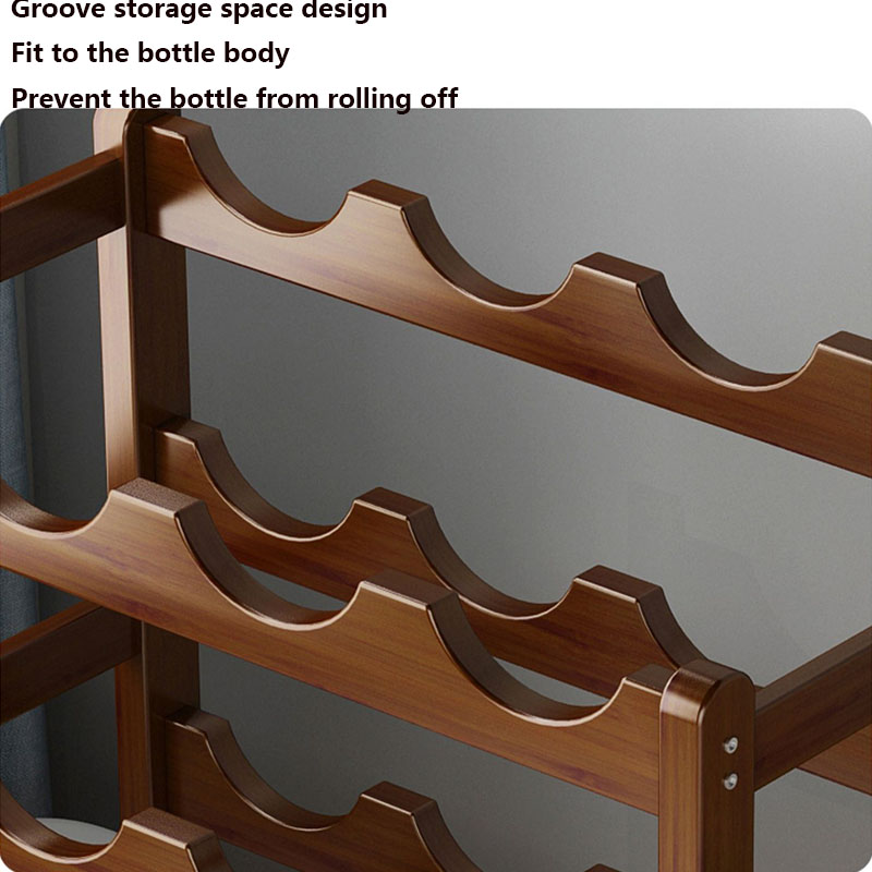Rode Wijnrek Houten Raster Display Rack Huishoudelijke Wijn Opbergkast Plank Voor Thuis Keuken Wijnkelder Eetkamer Aanrecht