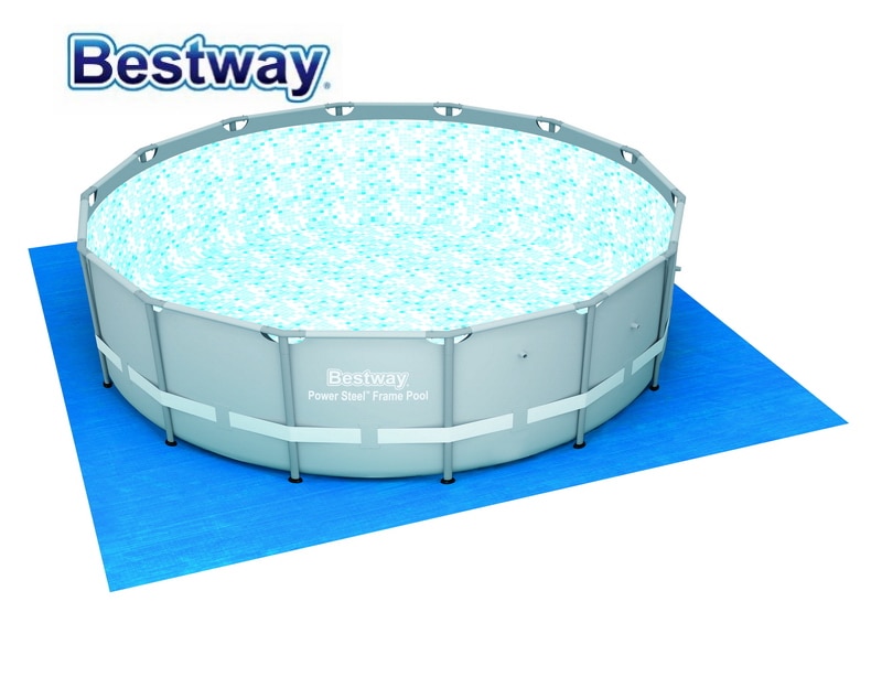 58003 bestway 4.88m*4.88m/16 ' x16 ' jordklud til overjordisk swimmingpool for at beskytte din pool mod skader
