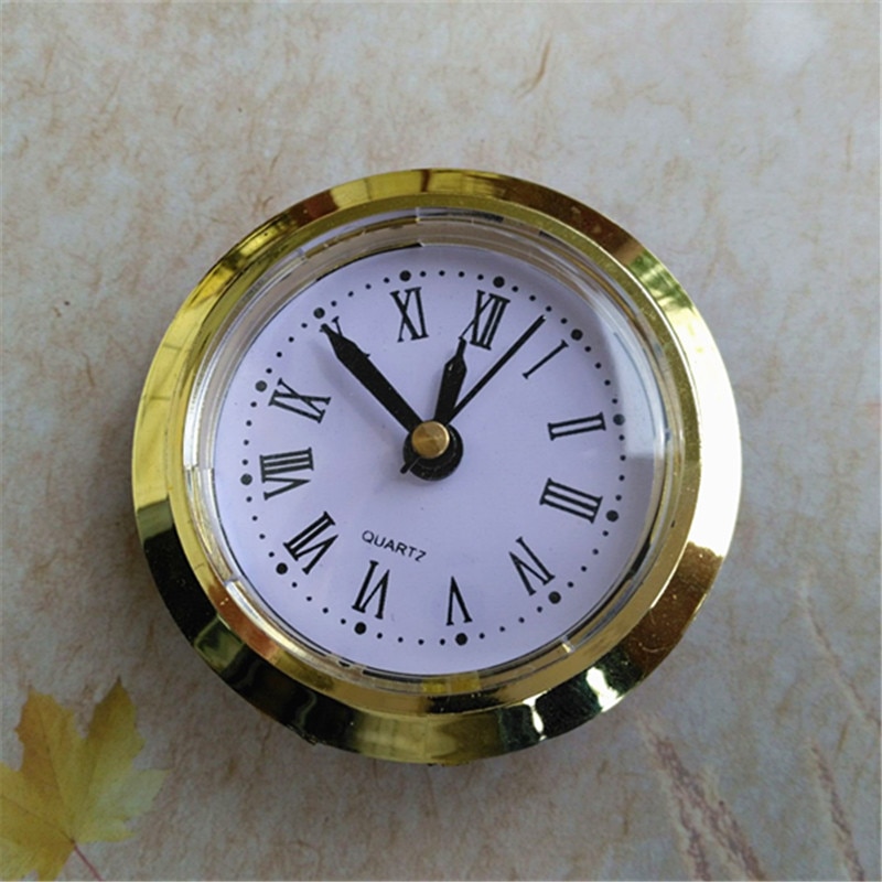 5PCS 50MM Built - in Clock Insert QUARTZ CLOCK FIT-UP/Insert Gold Trim DIY Clock Head