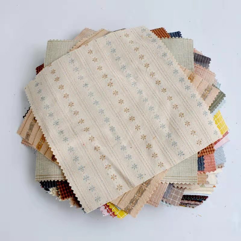 Tissu japonais teint en fil, 100% coton, pour couture de vêtements de poupées, couette, tissu, Patchwork, fait à la main, DIY bricolage