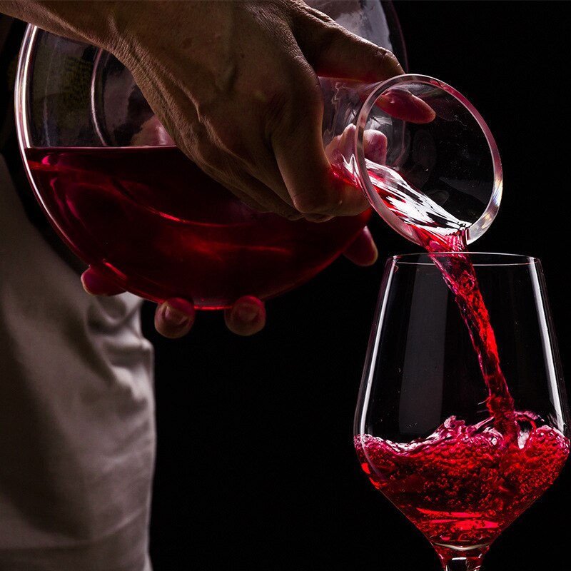 Decantador grande de vino tinto hecho a mano, botella decantadora, jarra, vertedor, aireador, para Bar familiar, 1500ML