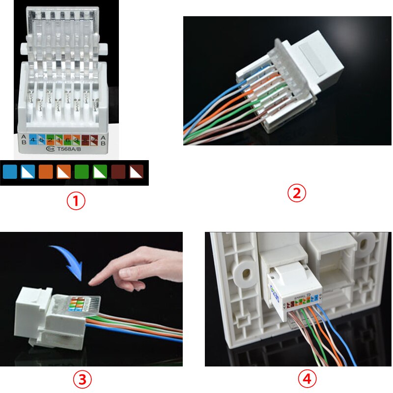 Keystone Connector CAT5E RJ45 Internet Plug Jack Module For Computer Ethernet Panel
